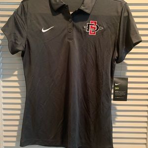 Nike Dri-FIT SDSU Women’s Gray Polo (S) - San Diego State (SDSU)
